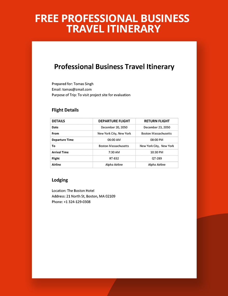 What Does A Professional Travel Itinerary Look Like