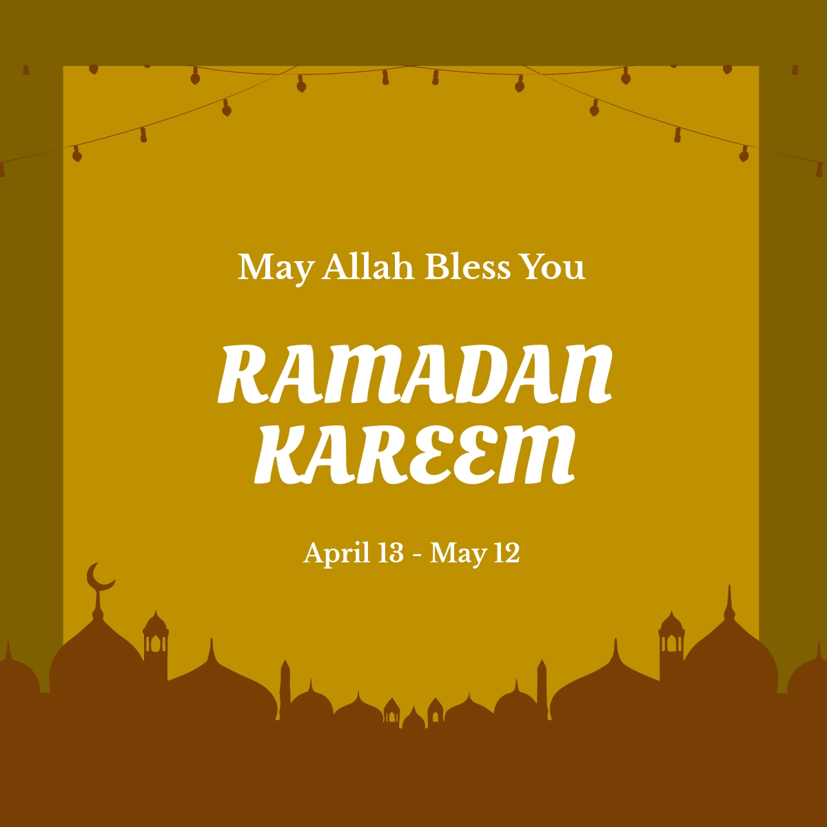 Free Ramadan Kareem Linkedin Post Template
