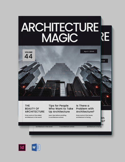 Minimalist Architecture Magazine Template - InDesign, Word, PDF ...