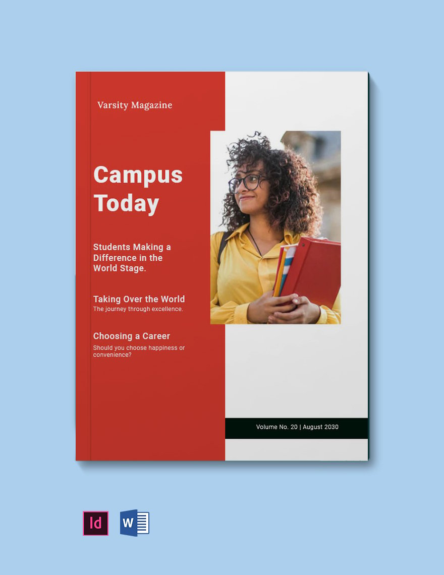 Basic Student Magazine Template in Word, InDesign
