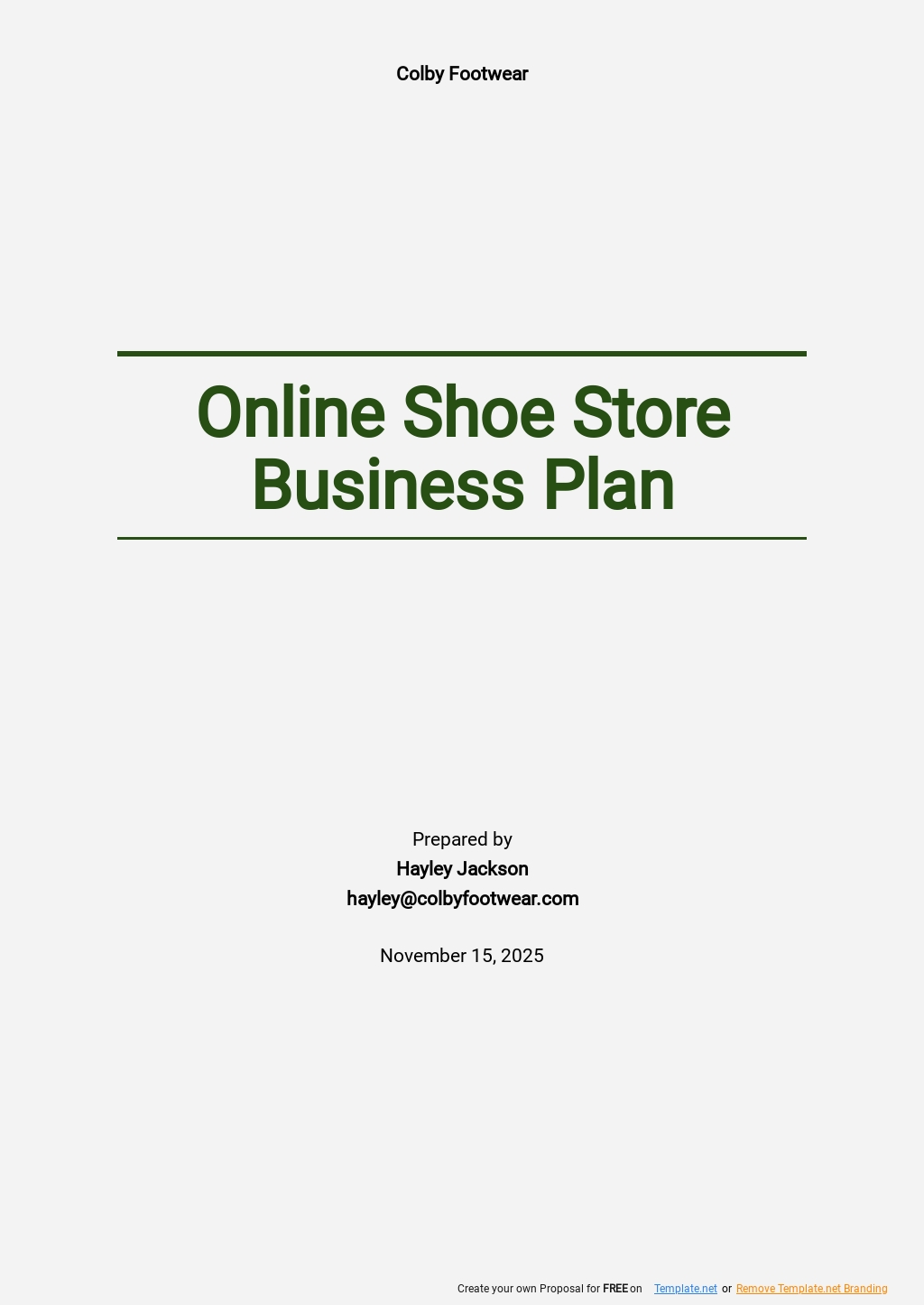 footwear business plan pdf