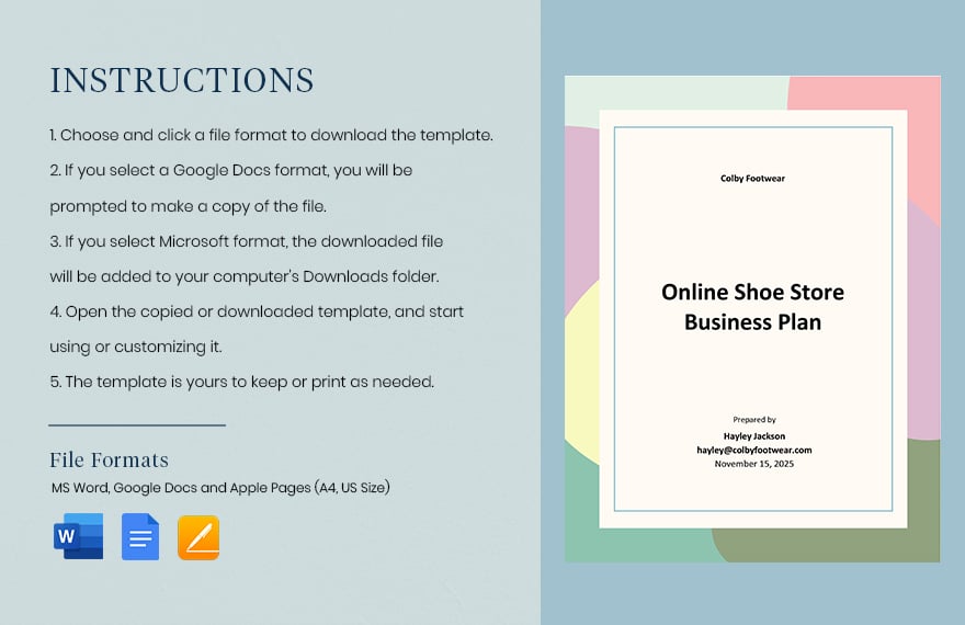 shoe store business plan pdf