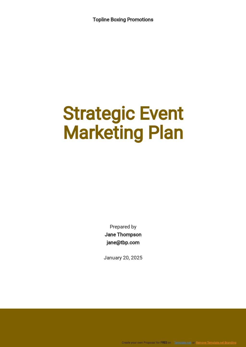 Strategic Event Marketing Plan Template
