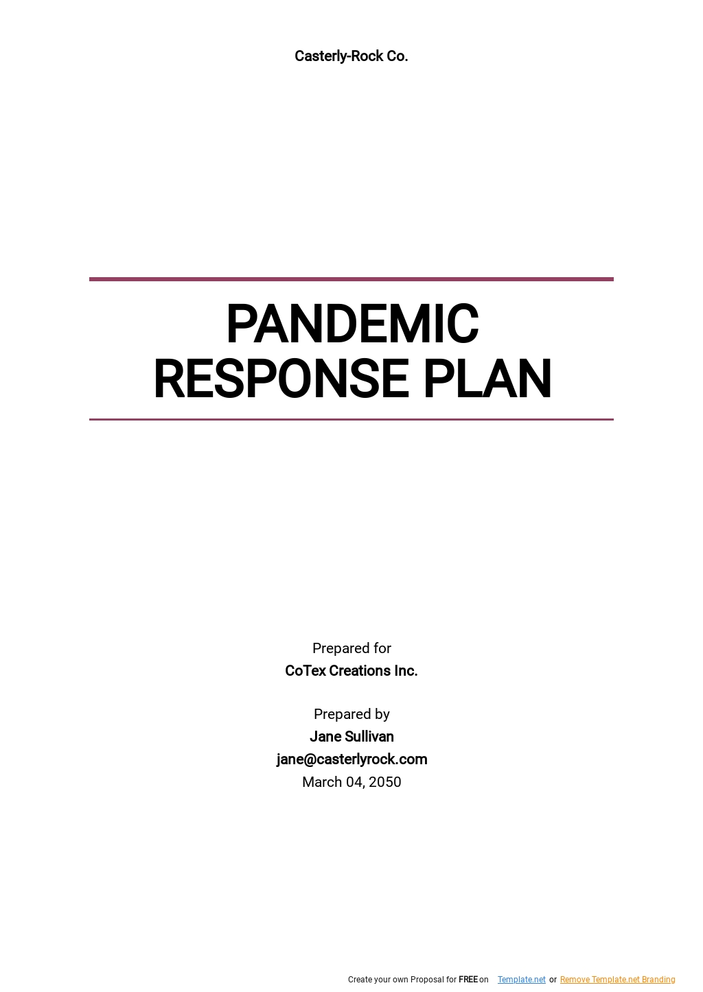 Pandemic Response Plan Template - Google Docs, Word, Apple Pages, PDF ...