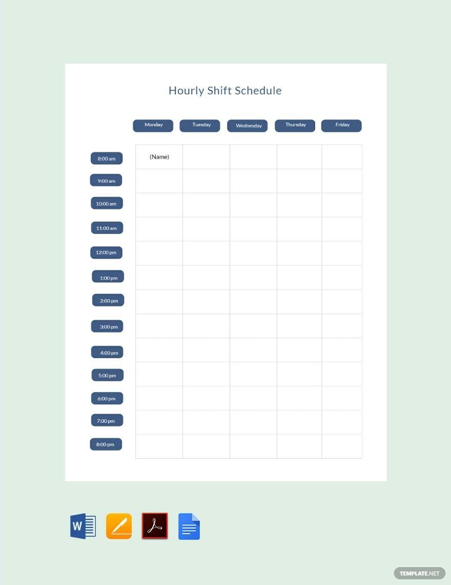 Hourly Shift Schedule Template