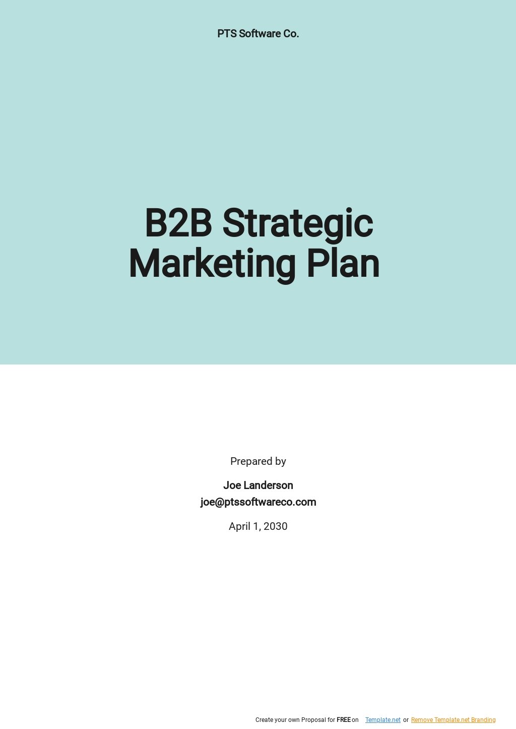 B2B Strategic Marketing Plan Template
