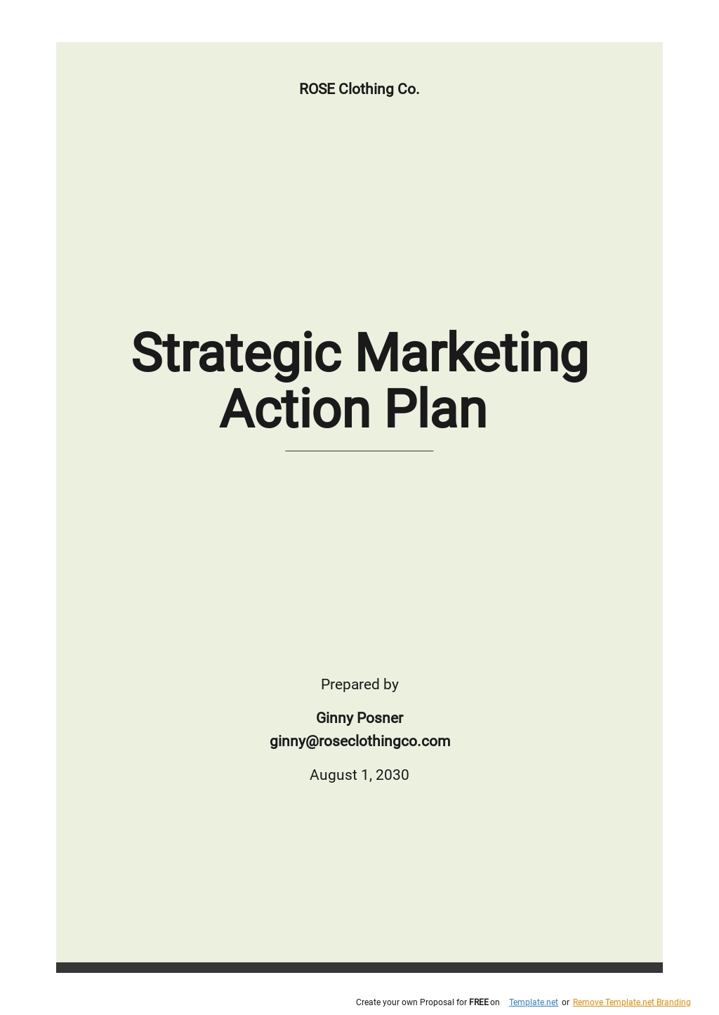 Strategic Marketing Action Plan Template