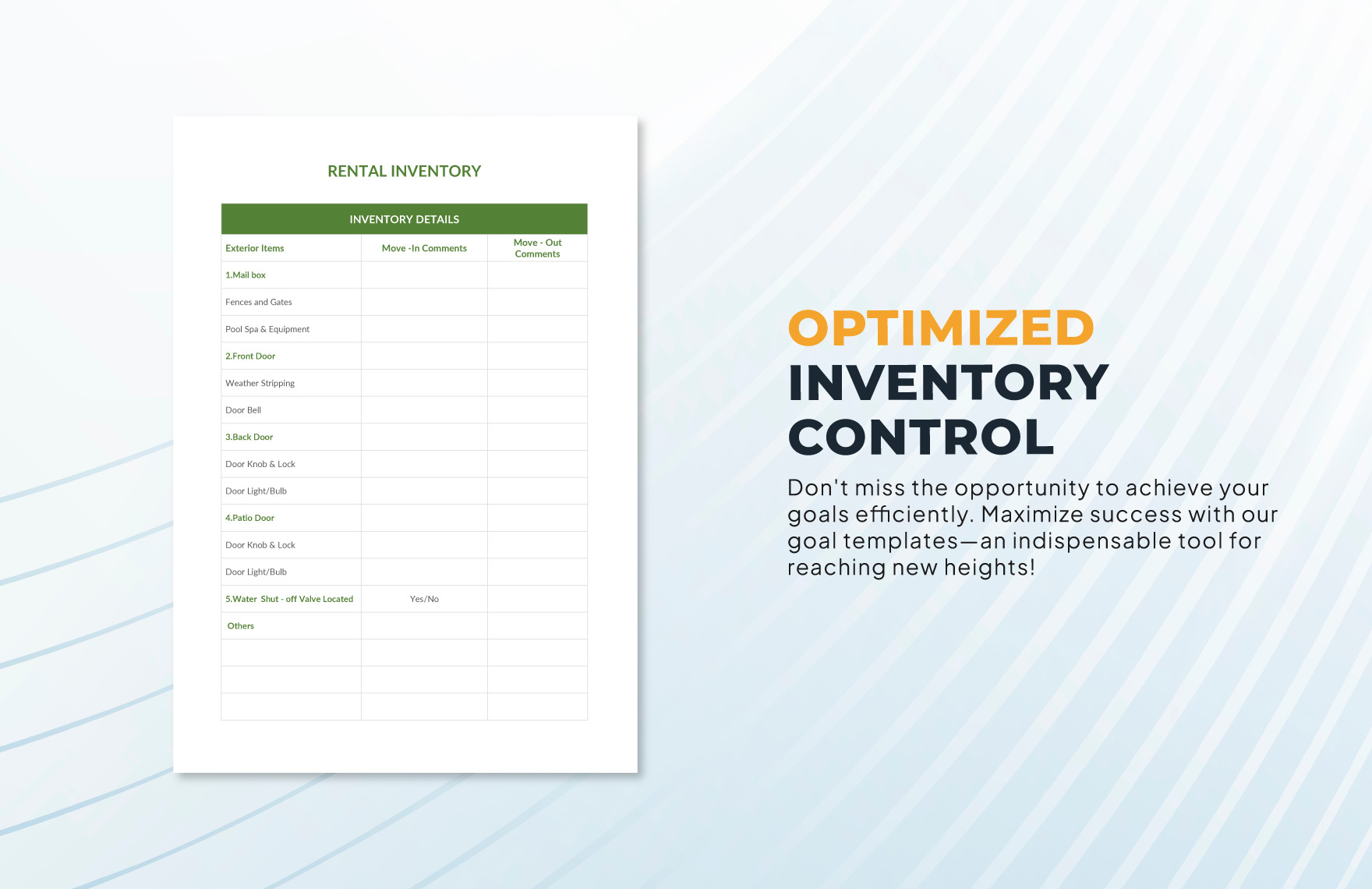 Rental Inventory Template - Download in Word, Google Docs, Excel