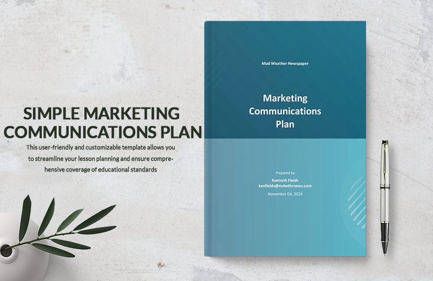 simple marketing communications plan template agcbz