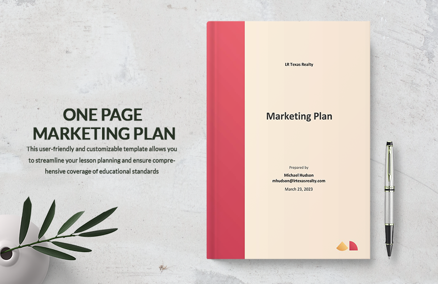 Simple One Page Marketing Plan Template