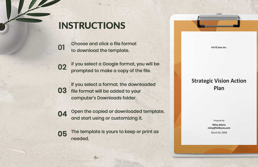 Strategic Vision Action Plan Template