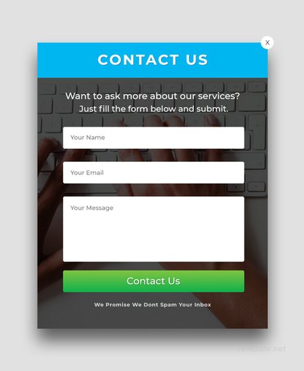 Free Website Contact us Pop-up Template: Download 28+ Marketing ...