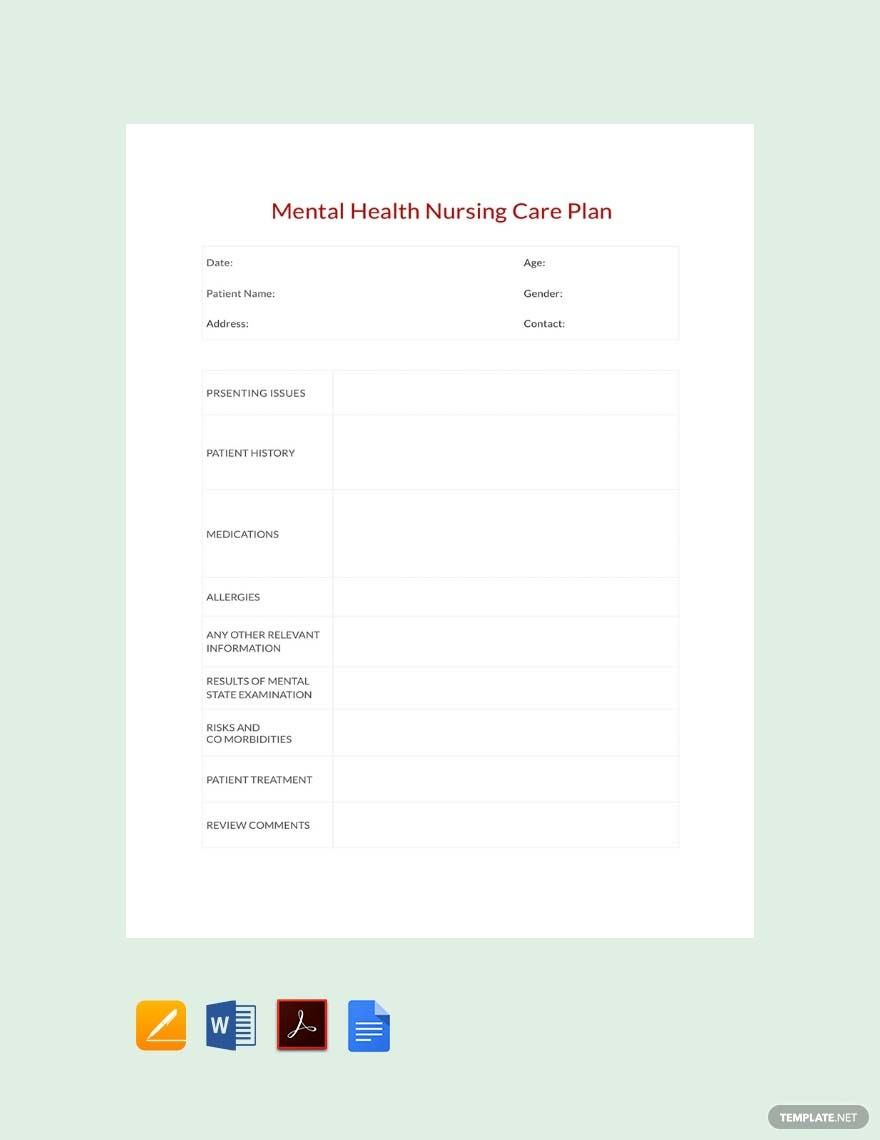 10 Nursing Care Plan Templates Free Sample Example Format Download