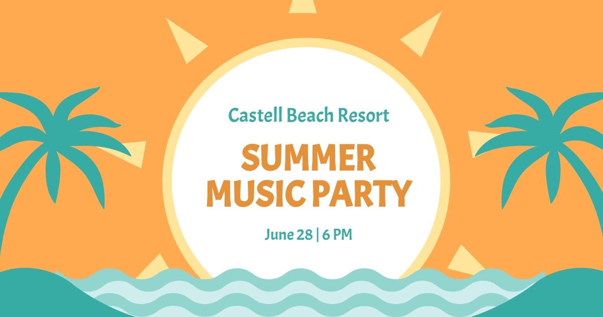 Free Summer Party Facebook Post Template