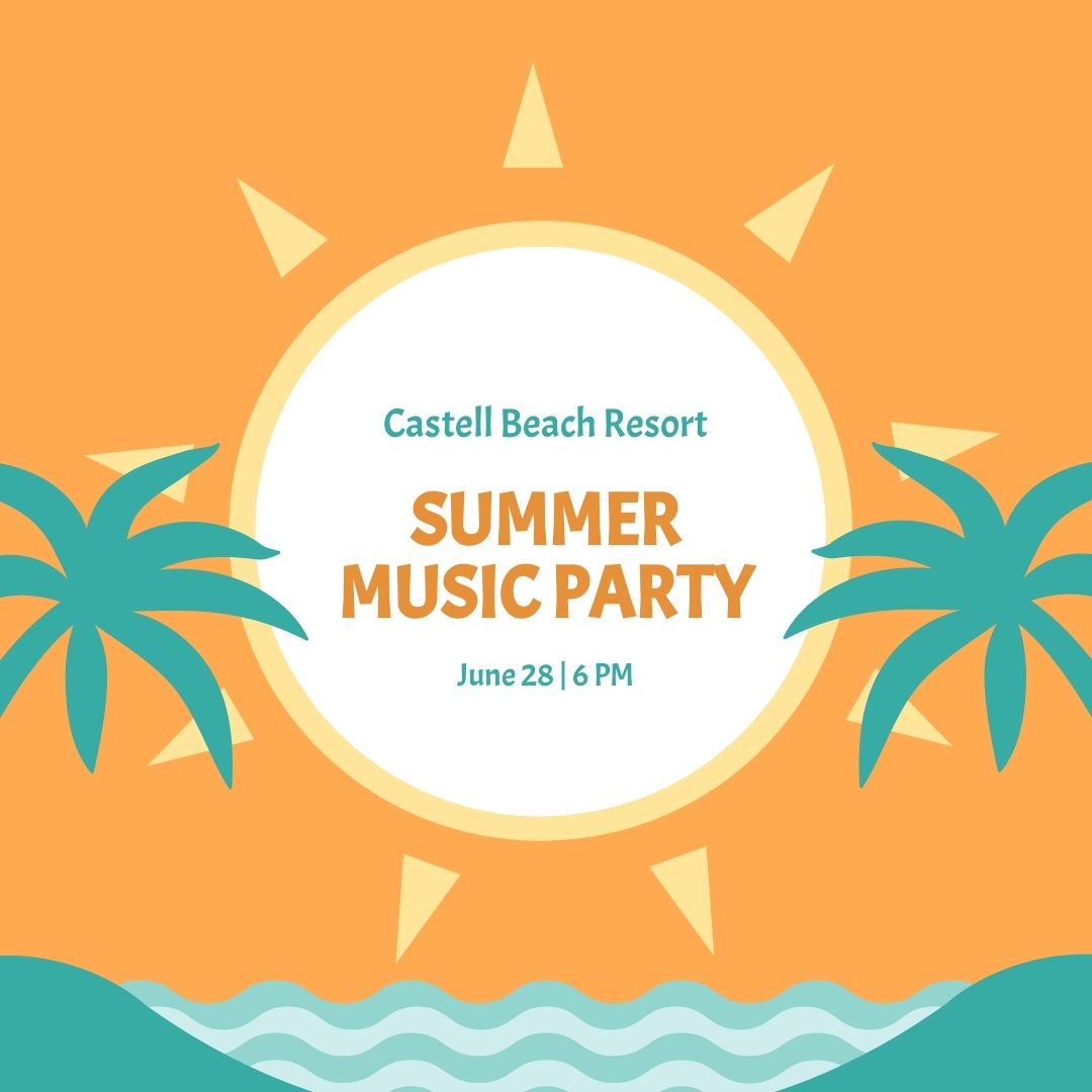 Free Summer Party Instagram Post Template