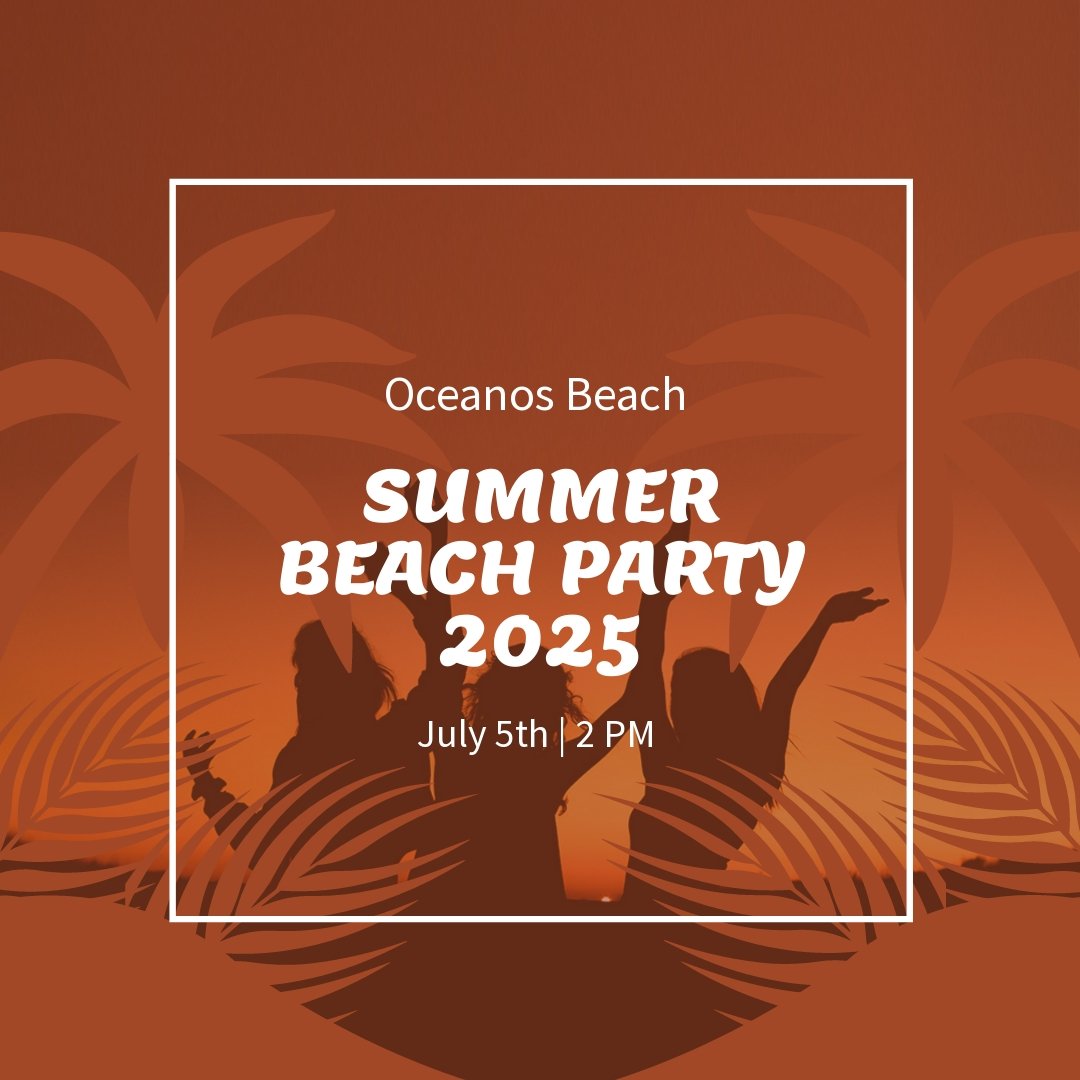 Free Summer Beach Party Instagram Post Template