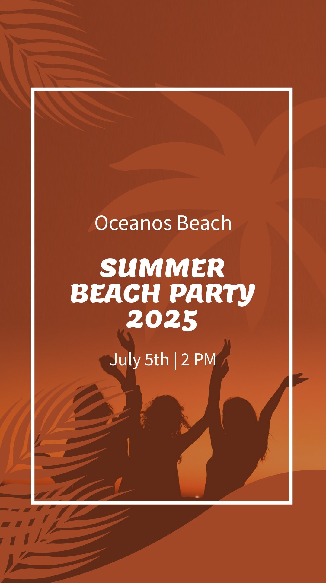 Free Summer Beach Party Whatsapp Post Template
