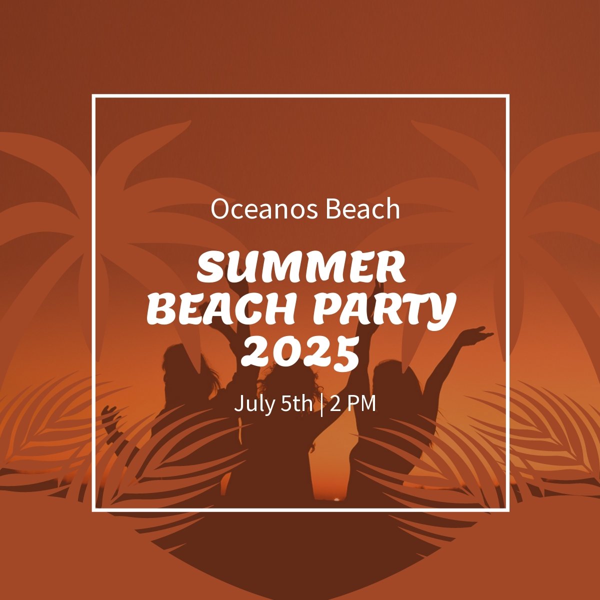 Summer Beach Party Linkedin Post Template