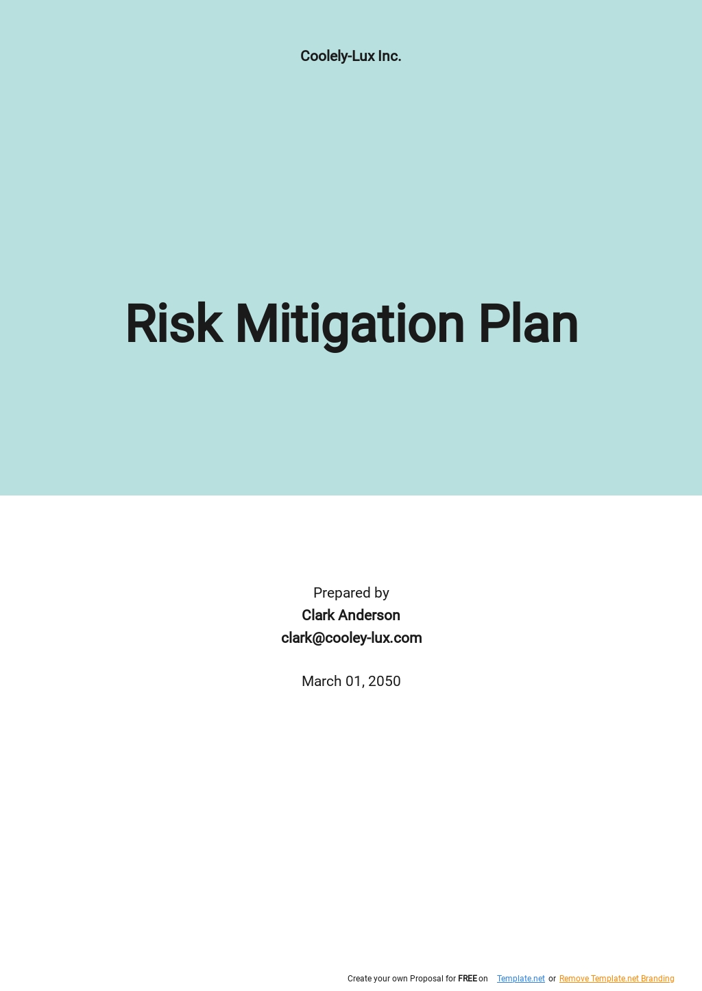 Risk Mitigation Plan Word Templates Design Free Download 9132