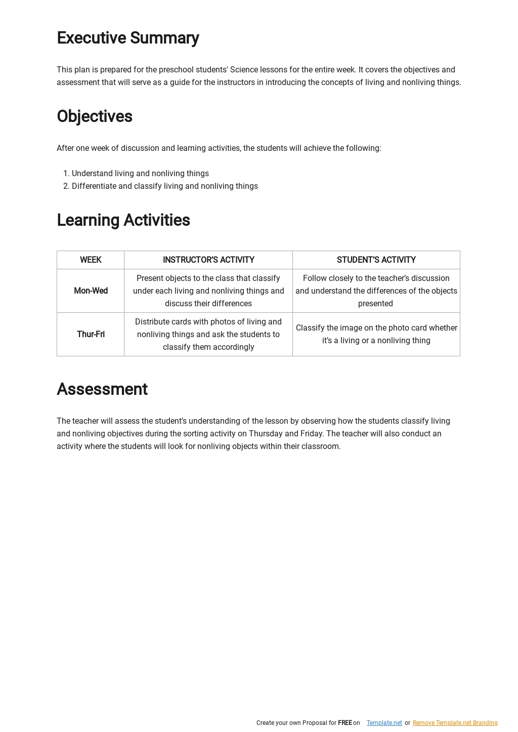 Free Blank Preschool Weekly Lesson Plan Template - Google Docs, Word ...