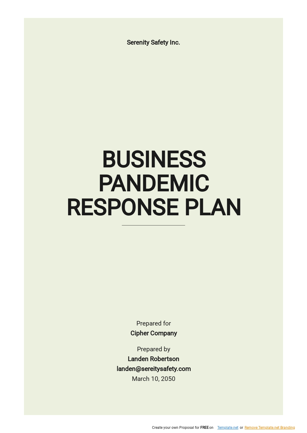 FREE Pandemic Response Plan Template in Microsoft Word (DOC) Template net