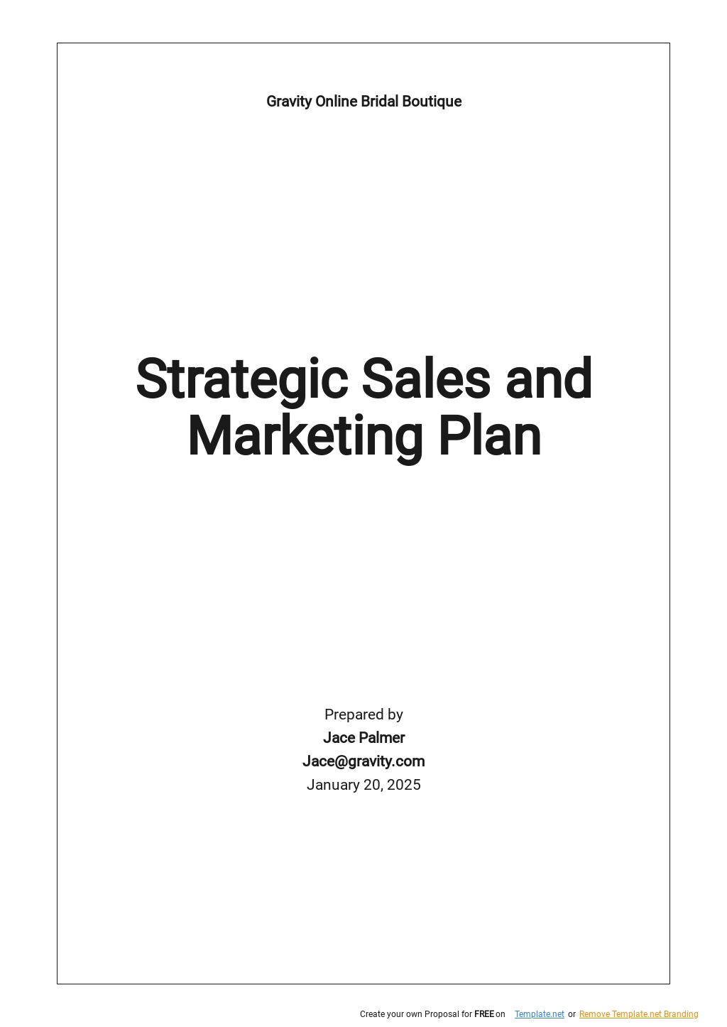 Marketing Plan Template Google Docs