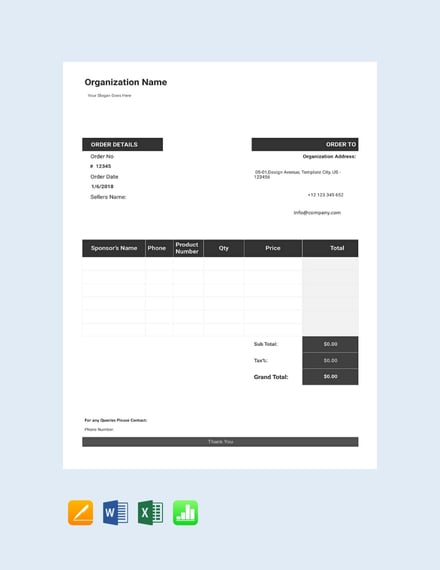 free fundraiser order form template 440x570 1