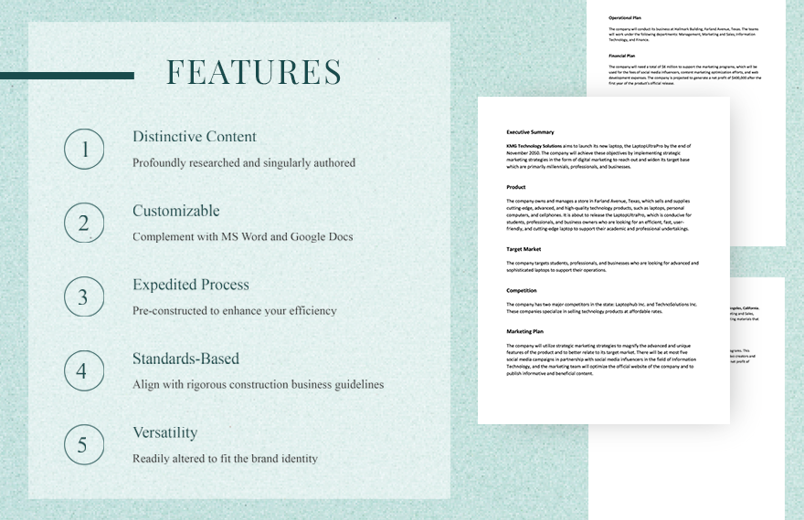 One Page Sales and Marketing Plan Template