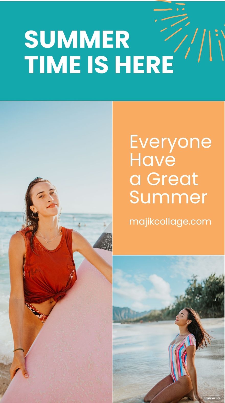 Summer Collage Whatsapp Post Template
