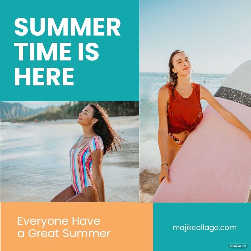 Summer Collage Linkedin Post Template