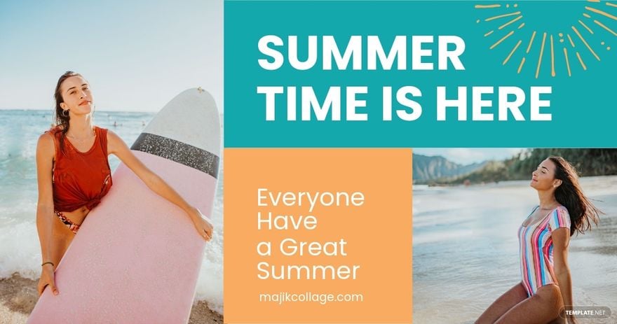 Summer Collage Facebook Post Template