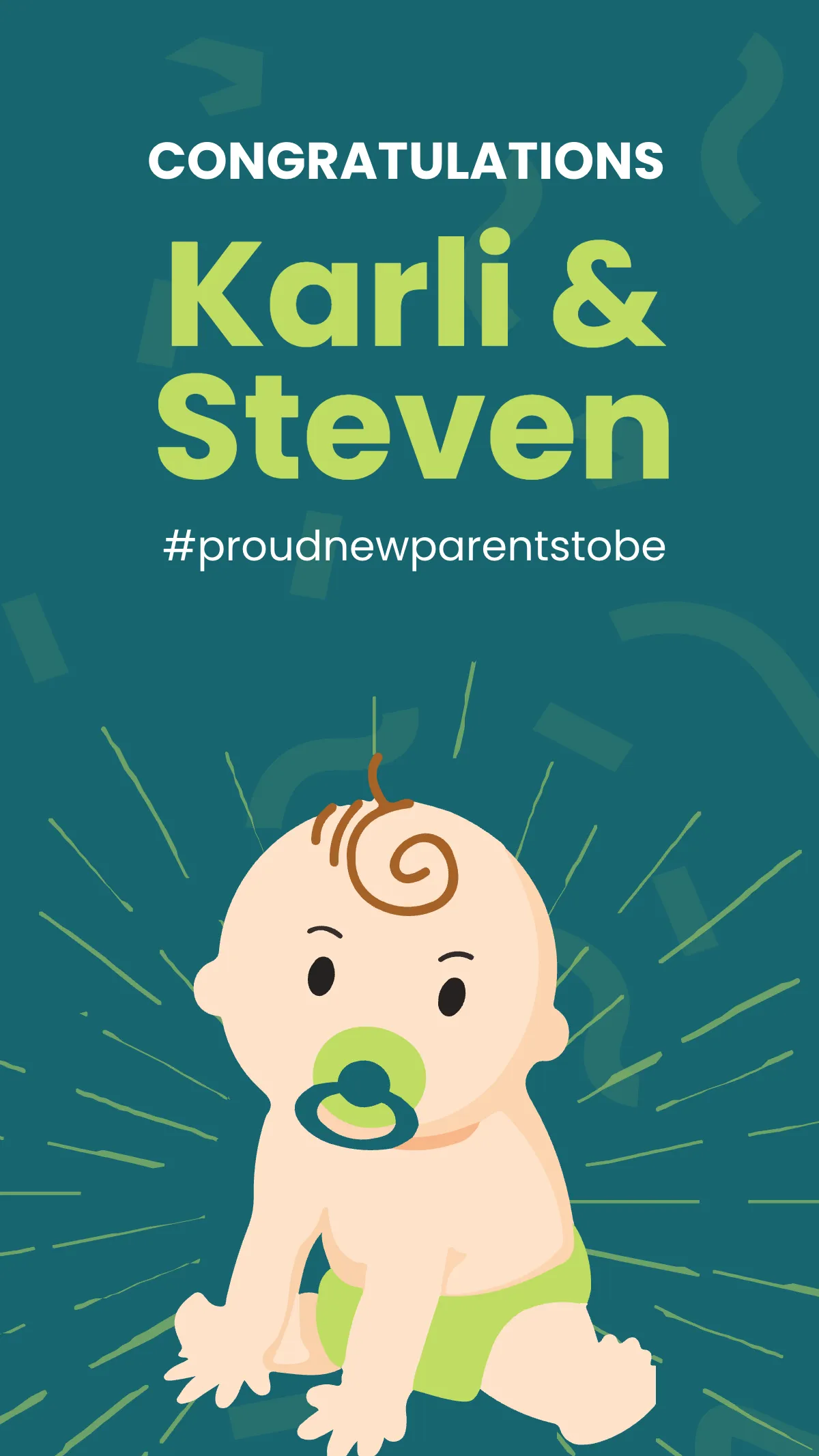 Free Baby Boy Announcement Instagram Story Template to Edit Online