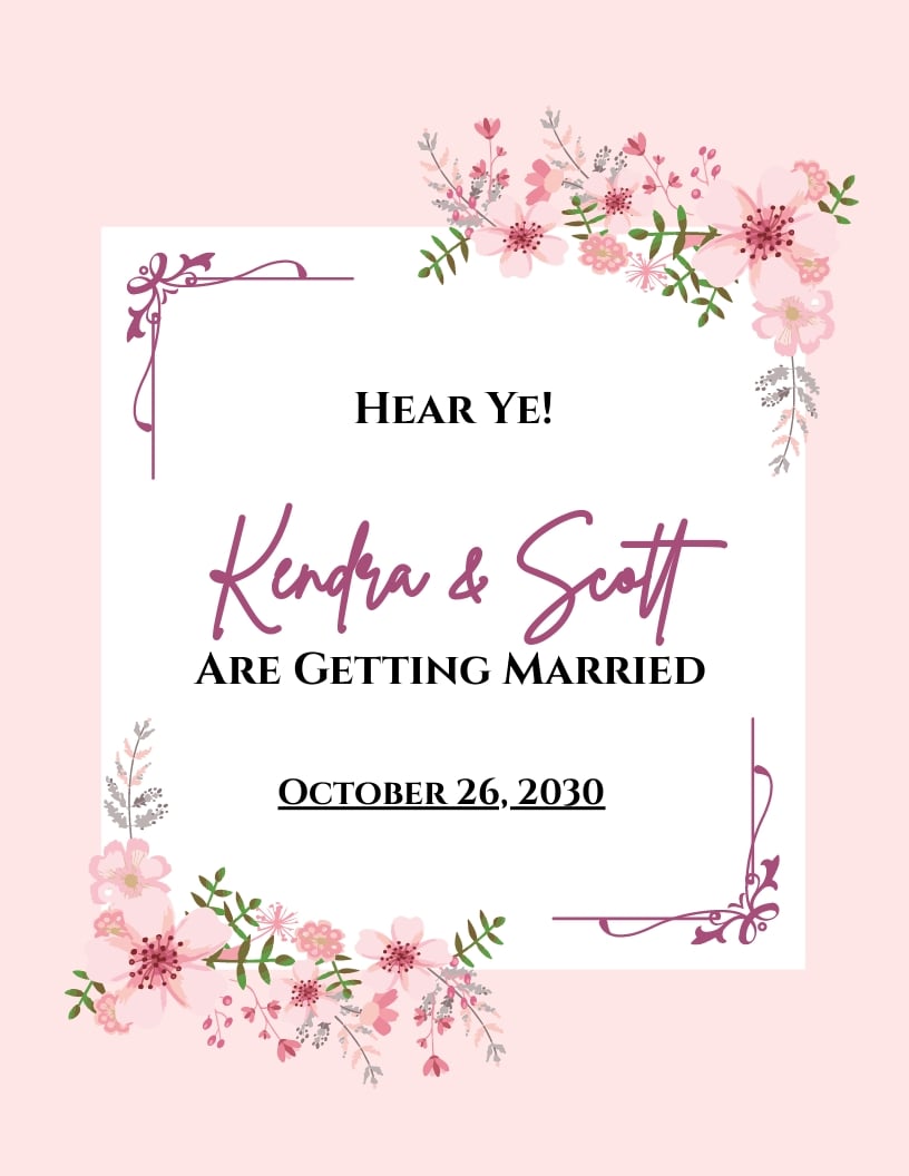 Wedding Announcement Flyer Template