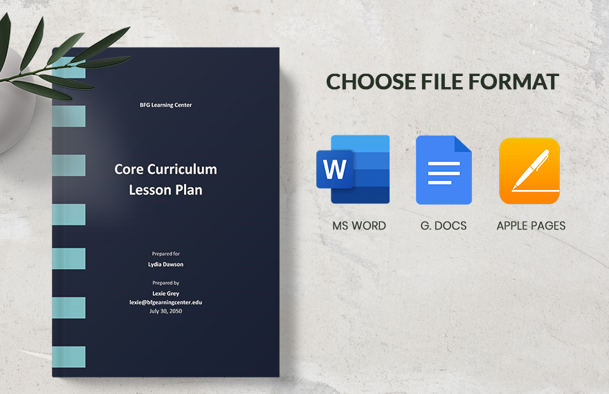 Core Curriculum Lesson Plan Template