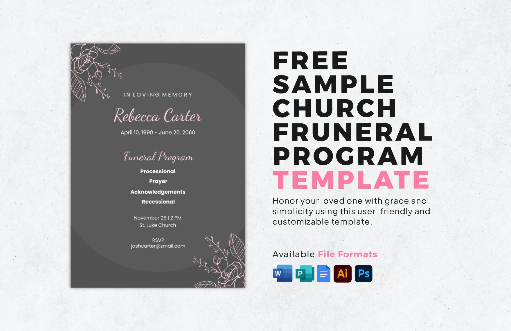 Sample Church Funeral Program Template