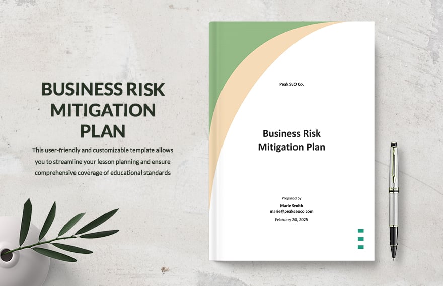 Business Risk Mitigation Plan Template