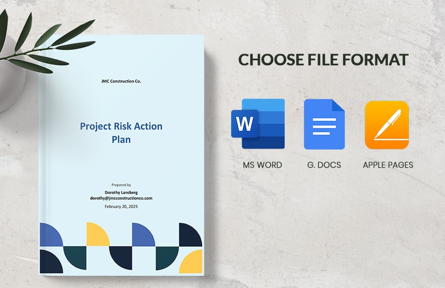 Project Risk Action Plan Template