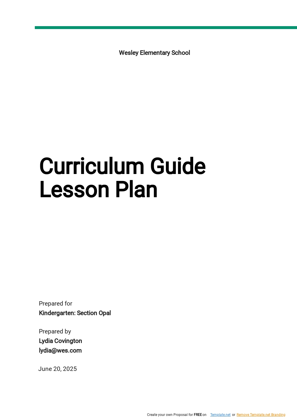 Curriculum Guide Lesson Plan Template Google Docs Word Apple Pages 