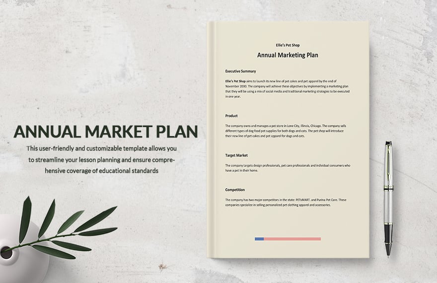 One Page Annual Marketing Plan Template