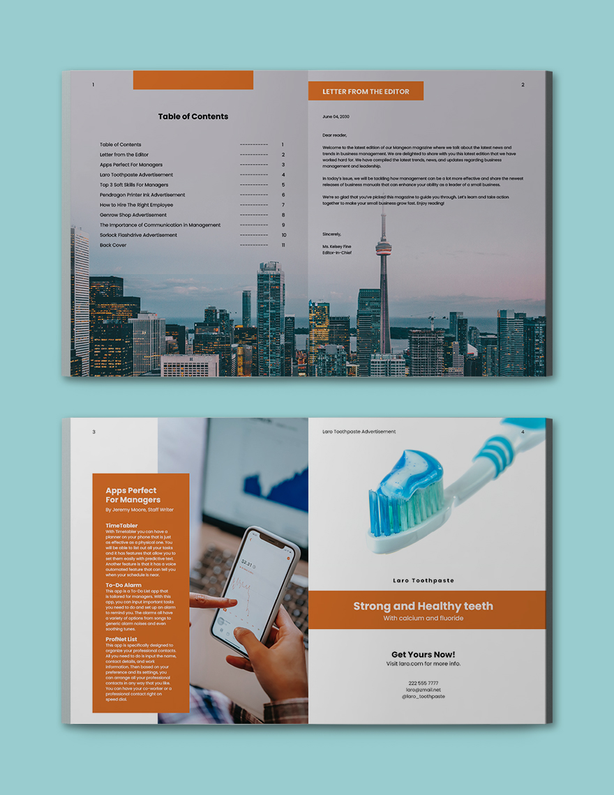 Small Business Management Magazine Template