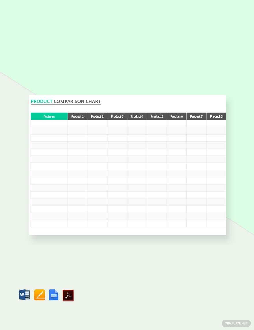 Simple Product Comparison Chart Template