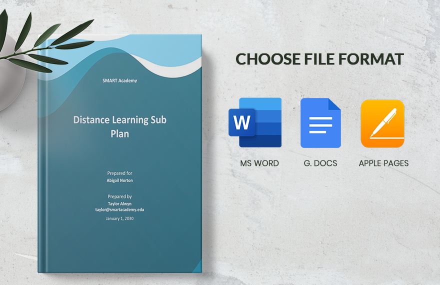 Distance Learning Sub Plan Template
