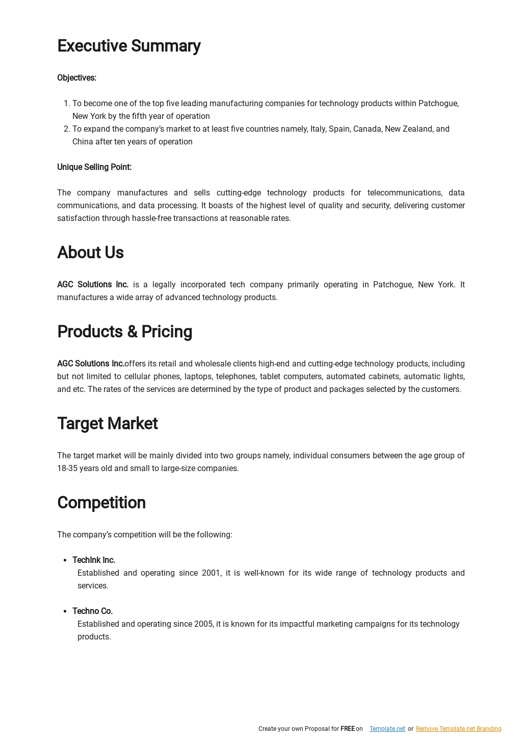 10 Year Business Plan Template - Google Docs, Word, Apple Pages, PDF ...
