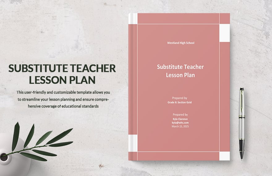 Sample Substitute Teacher Lesson Plan Template