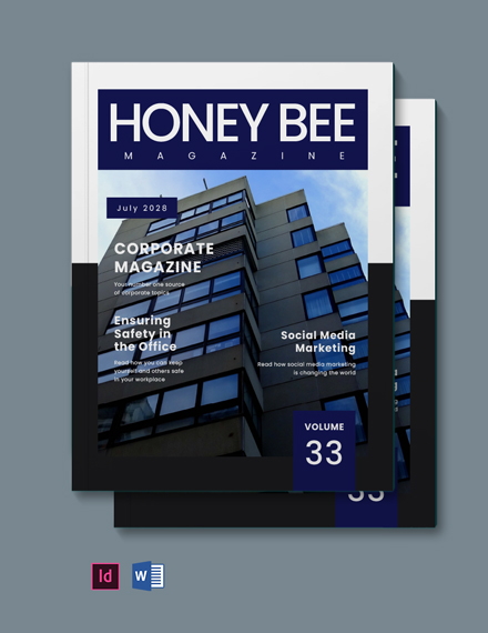 Free Textured Corporate Magazine Template - InDesign, Word, PDF