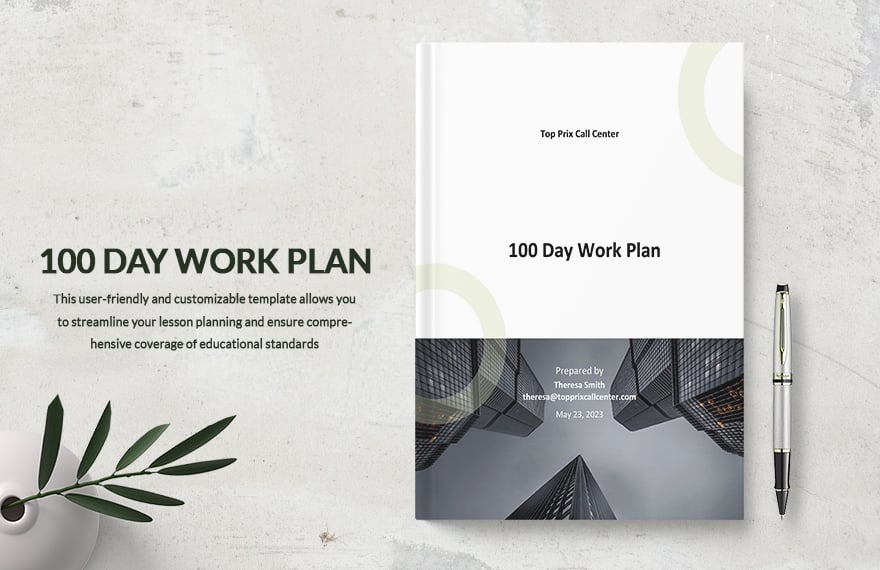 100 Day Work Plan Template