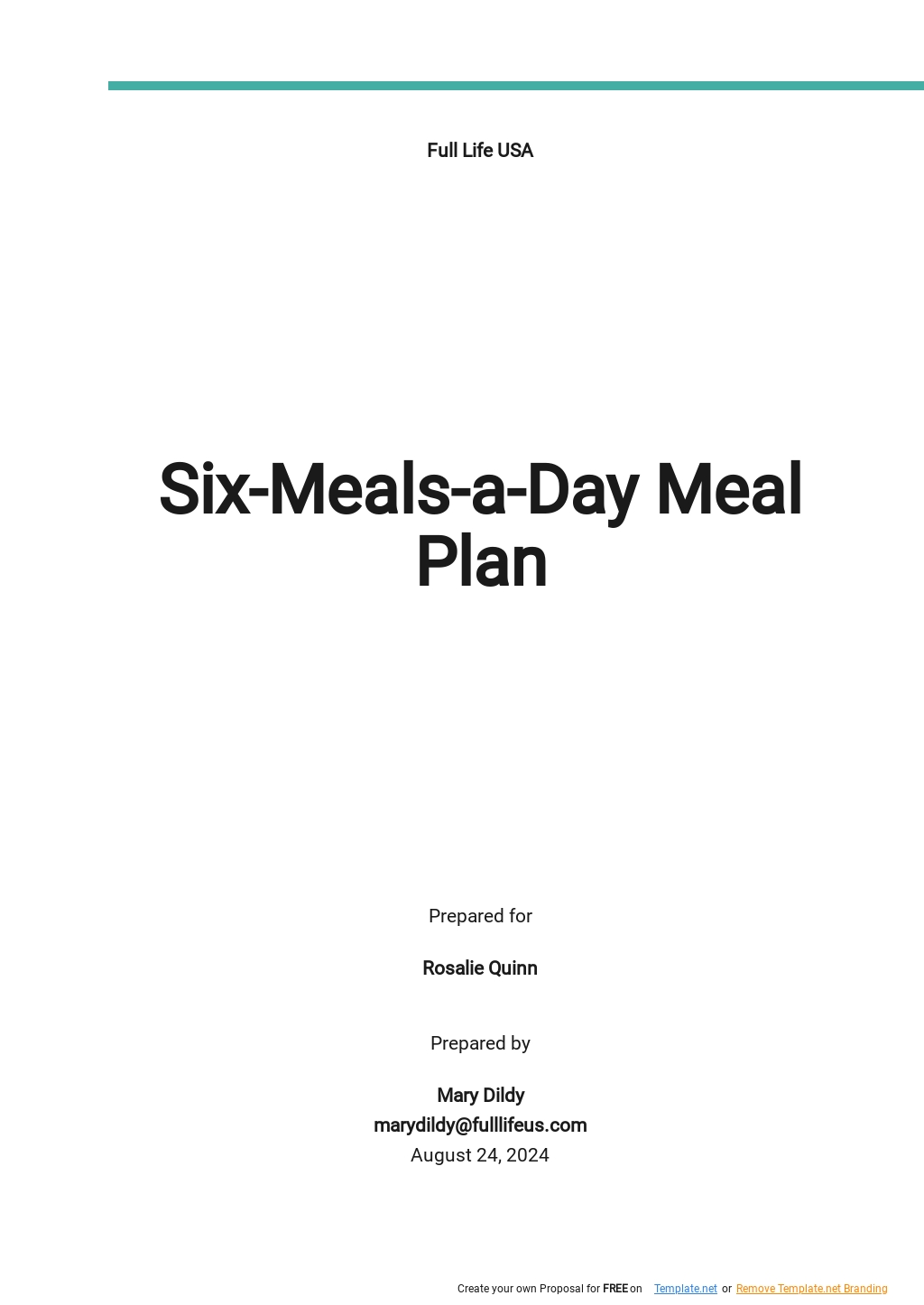 6 Meals A Day Meal Plan To Lose Weight Template.jpe