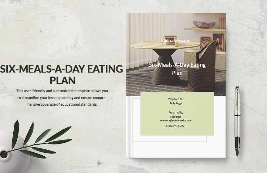 6 Meals A Day Eating Plan Template