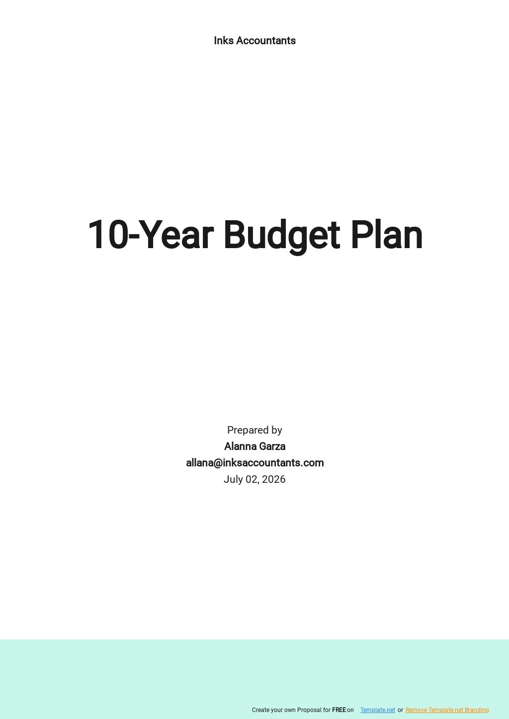 10 Year Budget Plan Template
