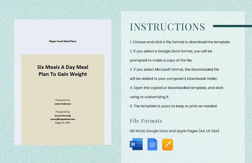6 Meals A Day Meal Plan To Gain Weight